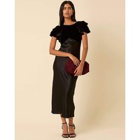 Velvet Mix Midi Dress
