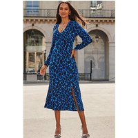 Moroccan Tile Waist Dress Blue Black