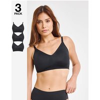 3 Pack Claire Micro NW Full Cup Bras Black Black Black