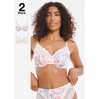 2 Pack Adrianne Full Cup Bra Floral