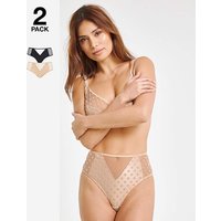 2 Pack Hannah Spot Briefs Black Almond