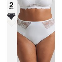 Ella 2 Pack Full Knickers Black White