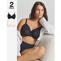 2 Pack Willow Bras Black Cream