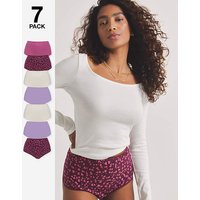 7 Pack Full Fit Knickers Heart Print 8 10