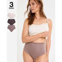 3 Pack Tummy Shapers Multi Coloured 32 34
