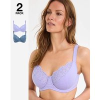 2 Pack Jane Full Cup Wired Bras Denim Lilac