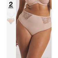 2 Pack Ella Full Knickers Blush White
