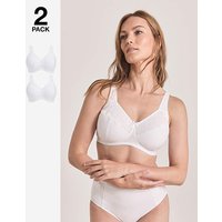 2 Pack Sarah Full Cup Non Wired Bras White White