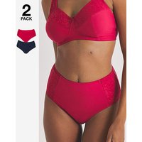 Sarah 2 Pack Full Briefs Navy Red