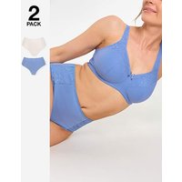 Sarah 2 Pack Full Knickers Blue Cream