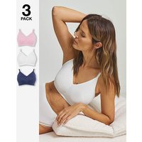 3 Pack Claire Micro NW Full Cup Bras Pink Navy White