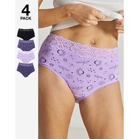 4 Pack Lace Top Full Knickers 28 30