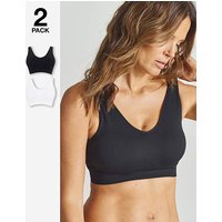 2 Pack Padded Comfort Tops White Black 24 26