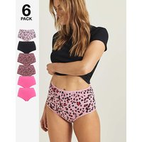 6 Pack Full Brief Knickers Floral 8 10