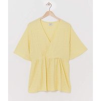 Textured Jersey Wrap Top Pale