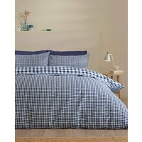 CL Bamford Gingham Check Duvet Set NVY KING