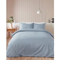 CL Brushed Stripe Duvet Cover Set BLU KING