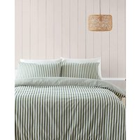 CL Brushed Stripe Duvet Cover Set GRN KING