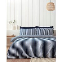 CL Brushed Stripe Duvet Cover Set NVY KING
