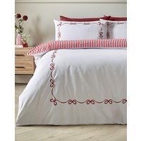 CL Bow Embroidery Duvet Set WHT RED