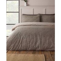 CL Brushed Herringbone Duvet Set CHOC KING