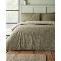 CL Brushed Herringbone Duvet Set GRN KING