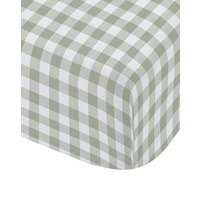 CL Gingham Check Fitted Sheet GRN KING