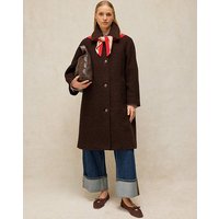Boucle Wool Coat Brown