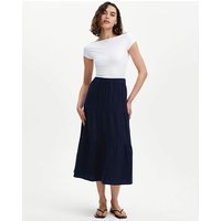 Finery London Vanessa Midi Skirt in Navy