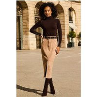 Luxe Faux Suede Pencil Skirt