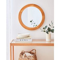 Round Wood Wall Mirror