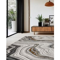 Dusk Watercolour Rug Black Gold 140X200