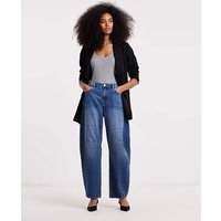Voluminous Barrel Leg Jeans MID Wash 32R