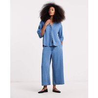 Light BlueTie Waist Culottes Light Blue