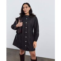 Denim Button Front Mini Dress