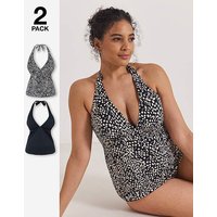 Value 2 Pack Tankini Tops Spot Print