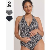 Value 2 Pack High Waist Bikini Bottoms Spot Print