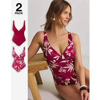 2 Pack Value Swimsuits Print JD Williams