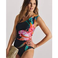 Statement Print One Shoulder Swimsuit Floral