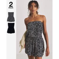2 Pack Value Bandeau Playsuits Spot Print