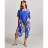 Tie Front Shell Print Mini Kaftan 28 30