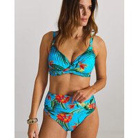 Ruched High Waist Bikini Brief Tropical