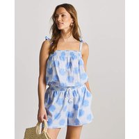 Shell Print Playsuit White Blue