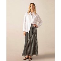 & Bias Stripe Maxi Skirt Stone &