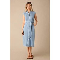 & Denim Shirt Dress Light Blue &