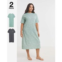 Floral Value 2 Pack T Shirt Nighties Floral Print 8 10