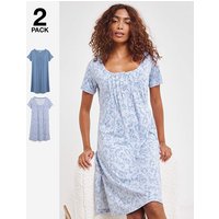 2 Pack Value Nighties Floral Print 8 10