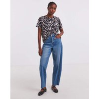 Mesh Relaxed Fit T Shirt Print