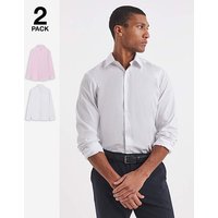 2 Pack Long Sleeve Formal Shirts Multi Coloured Jacamo 1 2