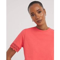 Lace Trim Short Sleeve T Shirt JD Williams